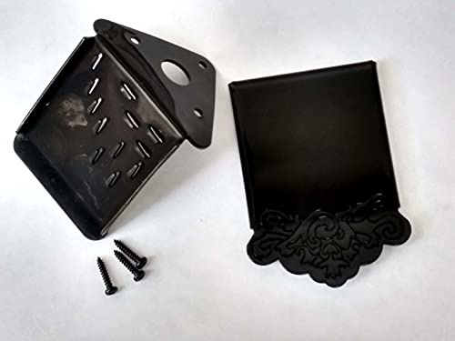 BLACK MANDOLIN FIXED TAIL PIECE AND COVER TAILPIECE ANCHOR