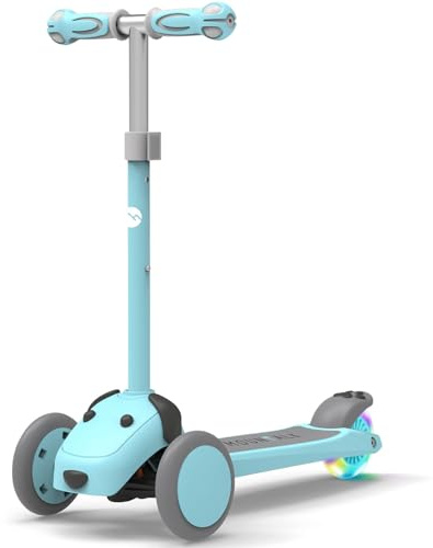 MOUNTALK 3 Wheel Scooters for Kids Age 3-5/5-8 Years Old, Kick Scooter for Boys and Girls with Light Up Wheels, Mini Scooter for Children (Blue)