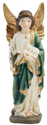 DRW Figura del arcángel de Resina Pintado a Mano de 14 cm de Alto (San Gabriel)