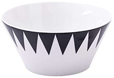 Cuenco for ensalada, cuencos for sopa, cuenco for cereales en blanco y negro, cuenco de cerámica for arroz, cuenco de cerámica apto for microondas, for comer y cocinar, for sopa, arroz, aperitivos-D-1
