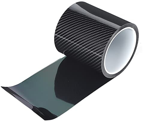 Carbon Folie Auto,Einstiegsleisten Schutz,Schwarze Folie Auto,Vinilo Fibra Carbono Schwarz Kohlefaser Schutzfolie Autotür Kantenschutz Kratzfester Aufkleber 3Cm X (10Cm*3M)