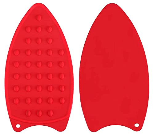 accessgood Pack of 2 Assorted Color Multi-Function Heat Resistant Silicone Mat Rest Pad for Ironing Board Steamer Iron