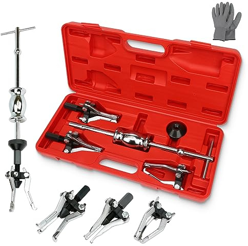 ReluxGo 3 Jaw Gear Bearing Slide Hammer Puller Set, Universal Internal & External Gear Pulley Puller Set for Pulling Out Gears Bearings