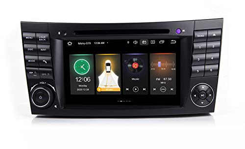 MLXABH Ricevitore autoradio per Mercedes-Benz W211 con Supporto navigatore satellitare Controllo del Volante Autoplay Mirrorlink DSP Bluetooth DSP RDS ADAS DVR 4G WiFi SWC