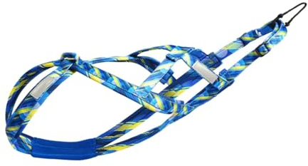 MagiDeal Hundeschlittengeschirr, Husky-Geschirr für mittelgroße und große Hunde, Geschwindigkeitstraining, Hunde-Zuggeschirr, Mushing-Geschirr, Blau XL