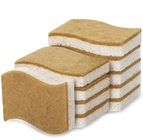 Kandid Eco-Friendly Biodegradable Sponge Set Of 12 Sponges | Coconut Fibre & Wood Cellulose | Latex Free | Quick Drying | Odor Free