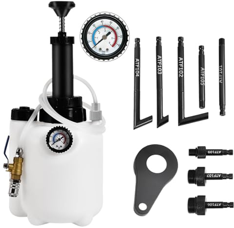 CHANG QI Getriebeflüssigkeitspumpe (3L), Ölfüllung Füllsystem Flüssigkeitstransferpumpe Werkzeug mit 8 AluminiumlegierungsadapternGetriebeflüssigkeitsextraktor | Mit 8 Aluminiumlegierungs-Adaptern, Getriebeöl Einfüllgerät und Flüssigkeitsextraktor für Getriebe- und Differentialservice