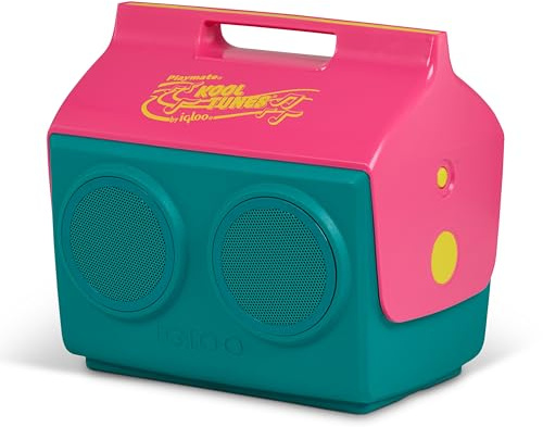 IGLOO KoolTunes Playmate Nevera con altavoces Bluetooth – Hielera retro portátil para playa, camping, picnic & exterior – Cooler resistente de 13 L con función de música