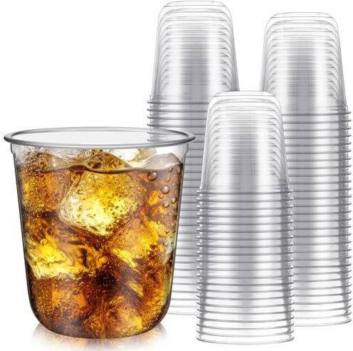 Ziliny Bicchieri usa e getta senza stelo da 350 ml, bicchieri da vino in plastica trasparente, classici, bicchieri per animali domestici, per riunioni, matrimoni, compleanni, cocktail, feste di Natale