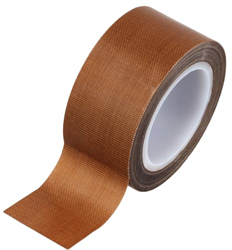 QWORK® Nastro Teflon 30mm x 10M - Nastro Adesivo Alte Temperature 300°C in Fibra di Vetro - 0.13 mm Spessore