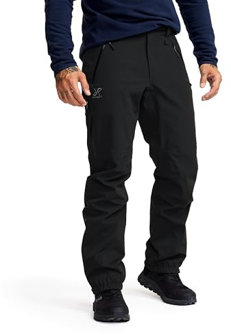 RevolutionRace Cyclone 3L Shell Pants da Uomo, Pantaloni Impermeabili con Riflettori Recco per l'escursionismo, Black, S