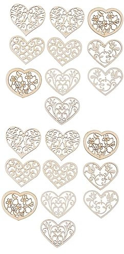BELLIFFY 20stücke Holzscheiben Herzform Mit Durchbruch Für Bastelprojekte Natürliche Holzdekoration Scrapbooking Verzierungen Bastelbedarf Für Hochzeiten Und