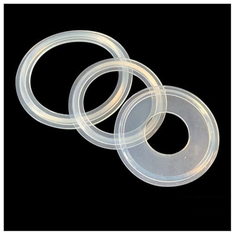 Dichtungsring, Hardware-Teile, 5 Stück, 1/2 Zoll, 3/4 Zoll, 1 Zoll, 1,5 Zoll, 2 Zoll, 3 Zoll, 4 Zoll, Tri-Clamp, transparente Silikondichtung, Dichtungsring, flache Unterlegscheibe,Gummidichtungen(32