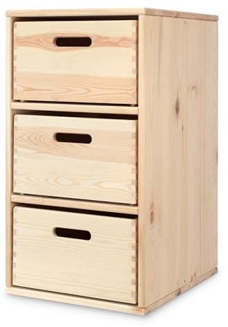 Ehrenkind® Regal für Kinderzimmer – Praktisches Aufbewahrungssystem aus Kiefer für Spielzeug und Ordnung | 3 Fächer | Groß (630 mm)