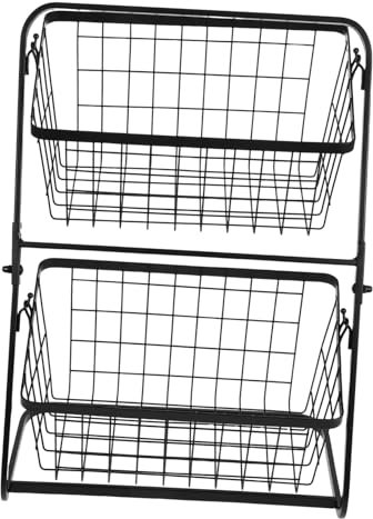 QUMIIRITY 2livello Portafrutta Due Staccabile Supporto Per Frutta e Verdura Contenitore Per Snack e Pane Design Moderno Per Cucina e Casa