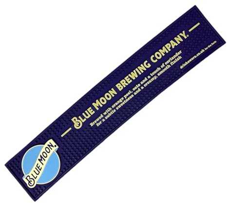 Blue Moon Brewing Company Tapis de bar en caoutchouc Motif bière 56 x 10 cm