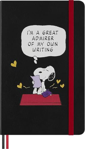 Moleskine Peanuts Liniertes Notizbuch, Snoopy Design Notizbuch mit festem Einband, Lesezeichen und thematischen Aufklebern, Format XL 13 x 21 cm