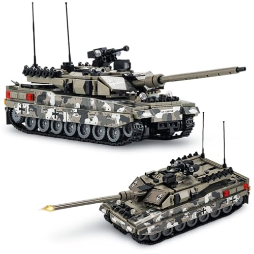 Technik Leopard 2A7 Panzer Klemmbausteine Militär Panzer Bausteine Set | 1009 Teile Militär Panzer Bausteine Set, Leopard 2A7 Panzer Klemmbausteine Modell Heim Dekor, Halloween Weihnachten Geschenk