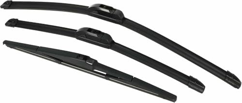 QILING Juego de escobillas limpiaparabrisas Delanteras y traseras de 26 18 10 aptas para Ho&nda HR-V 2016-2021 con Gancho en Forma de J - Paquete de 3, Color Negro
