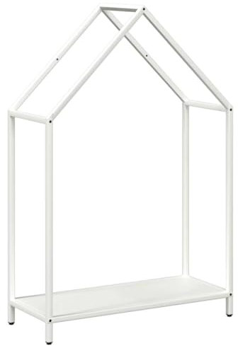 vidaXL White Firewood Rack - Cold-Rolled Steel Fireplace Log Holder 60x25x90 cm - Large Capacity Sturdy Wood Storage