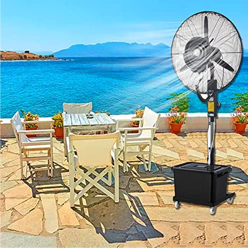 Ventilateur brumisateur avec réservoir d'eau de 11 gallons pour maison commerciale, ventilateur de refroidissement extérieur, ventilateur brumisateur oscillant à 90° à 3 vitesses pour patio,