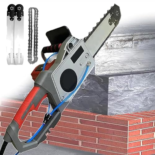 CGLYYDS Motosega Elettrica per Cemento Diamantata per Impieghi Gravosi, Motosega Portatile Senza Spazzole, Tagliamuri a Catena Diamantata Elettrica, per Barre D'armatura Scanalate Cuttingdepth350mm