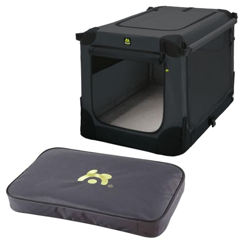 Maelson Soft Kennel anthrazit 62 cm+ Lounge Mat - Transportbox mit Matratze für Hunde