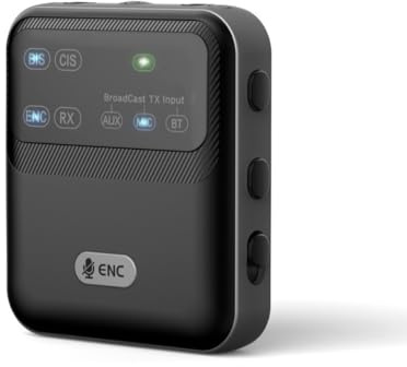 XUMIUZIY Ricevitore e Trasmettitore Bluetooth 6.0, Adattatore Audio Bluetooth 2 in 1, Uscita Aux da 3,5 Mm, Ingresso Aux/microfono/BT, Cancellazione del Rumore ENC, Portata di 100
