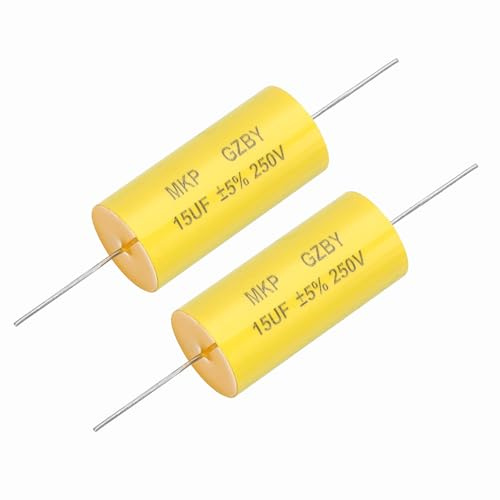 QUARKZMAN 15uf Frequenzweiche Kondensator 250V Axial Lautsprecher 2 Stück | Audio Crossover MKP Folien Kondensator