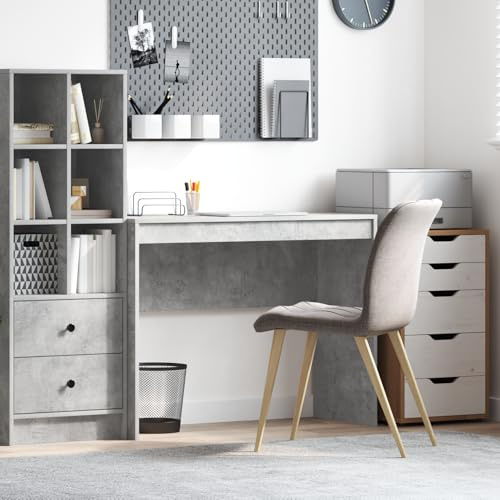 IBUQDDV Schreibtisch Beton Grau Spanplatte mit Beton-Grau-Finish, minimalistischer Schreibtisch für Büro und Homeoffice, 100 x 40 x 76 cm, robuste Spanplatte, moderner Arbeitsplatz,