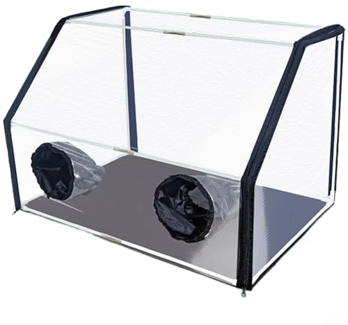 Pilz-Growbox mit transparenter Beobachtung für Fenster, verstellbare Armhülsen für sterilen Anbau, belüftete Luftbox mit Fiberglas-Rahmen für (60 x 40 x 40 cm)
