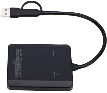 Sxhlseller Convertitore da VHS A Digitale Scheda di Acquisizione Video USB C, Adattatore da AV Analogico A HDMI per Lettore DVD VCR |Anteprima Display TV in Tempo Reale 1080p, Tipo A Laptop