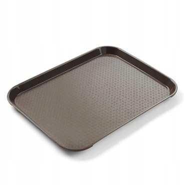 HENDI Bandeja de Servicio, pequeña, Rectangular, Multiusos, Bandeja para Servir Comida rápida, Bebidas, Fast Food, Bandeja de Cocina, 256x345x(H) 20mm, marrón, Polipropileno
