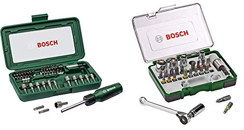 Bosch 46tlg. Schraubendreher-Set & 27tlg. Schrauberbit- und Ratschen-Set