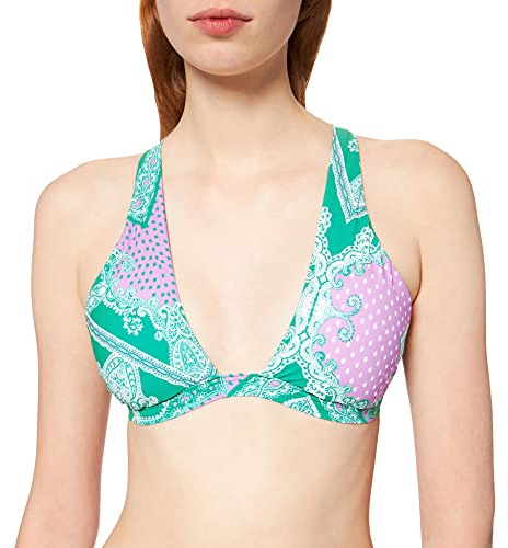 Seafolly Damen Bandana Bay Wrap Front Tri Bikinioberteil, per Pack Grün (Jungle Jungle), 34 (Herstellergröße: 8)