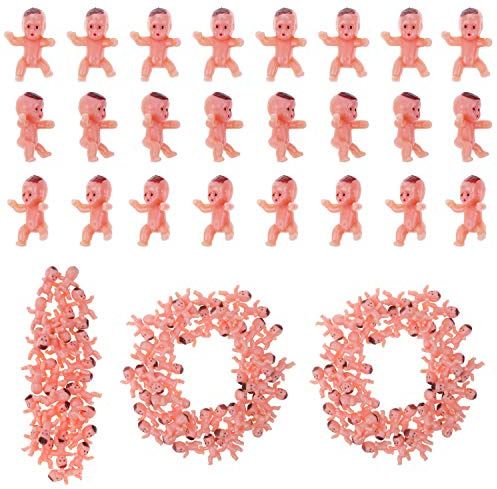 Selizo Mini Plastik Babys, 100pcs Tiny Plastic Babies Kleines Baby King Cake Babies für Eiswürfel Baby Dusche Party Gefallen Party Dekorationen Baby Baden Basteln