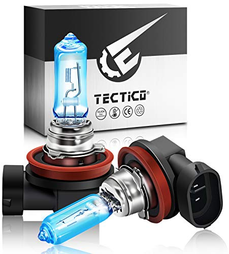 TECTICO H9 Antiniebla Bombilla Halógena 12V 65W Blanco Cálido +130% Ultra Brillante Haz Alto/Bajo Luz Faros Reemplazo Lámpara de Coche, 2 piezas