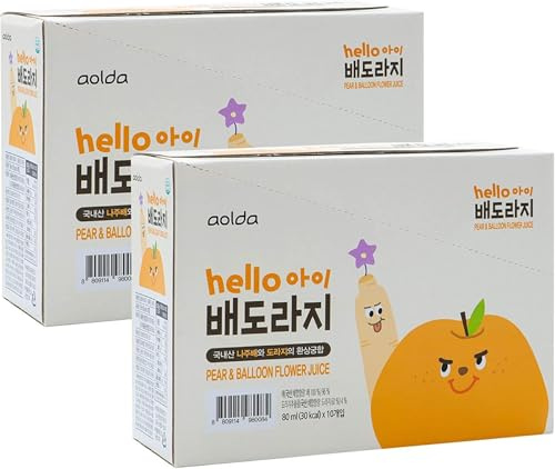 Korean Pear and Bellflower Root Juice [ 배도라지즙 ] All Natural Juice For Kids, 2.7 Fl Oz Bags (Pack of 20)