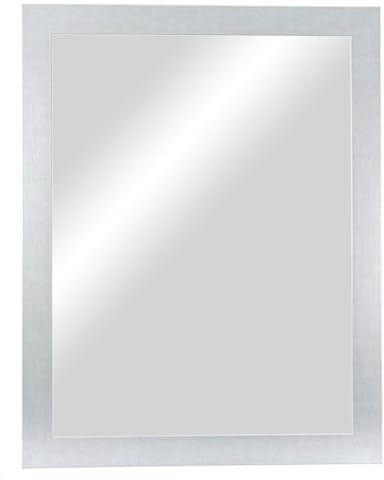 CHELY INTERMARKET MOD113 Espejo Pared Cuerpo Entero 50X70Cm Plateado Espejo Decorativo Grande Espejo Largo Pared Hogar Baño Dormitorio Entrada Salón Vertical Horizontal Estilo Moderno Kit Colgado