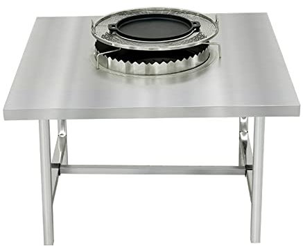 PEVSCO Tavolo Barbecue Tavolo da Barbecue Firepot Tavolo da Barbecue Quadrato Rotondo in Acciaio Inossidabile Tavolo da Barbecue Commerciale Senza Fumo Interno ed Esterno (Size : Square Table 1.08m)