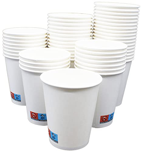 BAMI 200x Pappbecher Kaffeebecher To Go Weiß, 200ml/8oz - Extra Stabil - Zum Servieren von Kaffee, Tee und kalte Getränke