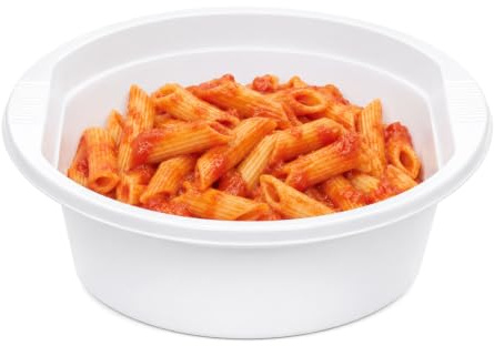 VIRSUS Scodelle Riutilizzabili Bianche 451, Capacità 800cc, Diametro 17cm e Altezza 4,8cm, Ciotole Rigide per cani 100% Riciclabile, Ciotola Fonda per Cibi Caldi e Freddi (50)