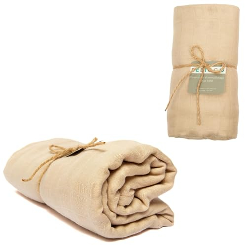 BEBICCO Puckdecke/Baby-Pucktuch (Beige Sand, 120 x 120 cm)