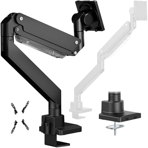 Xantron Monitor Halterung bis 57 Zoll mit Gasdruckfeder, bis 27 kg | Für schwere & Curved Monitore, höhenverstellbar, Quick Release, Kabelführung, VESA 75x75-200x200, HD-MAGS-1