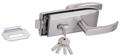 Porte d'entrée 10-12mm serrures de porte en verre W clé balançoire et porte coulissante en aluminium sans cadre serrure de porte en verre haute séparation serrure de porte 1 pièces