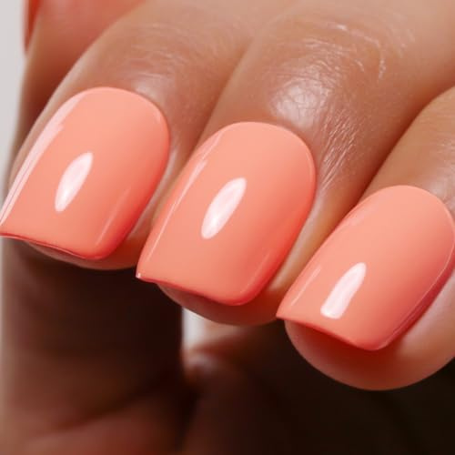 Ozzeal Orange UV Nagellack, 15ML Hell Korallen Orange UV Gel Nail Polish Frühling Sommer Starter Maniküre Soak Off LED Gel Zu Hause Für Mädchen