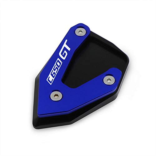 HESHUWEN SeitenstäNder Verbreiterung Fit -Verwendung for BMW C600 Sport C650GT C 650 GT 2012-2021 Motorradzubehör CNC Kickstand Foot Side Stand Extension Pad Stützplatte SeitenstäNder Motorrad(Blue)