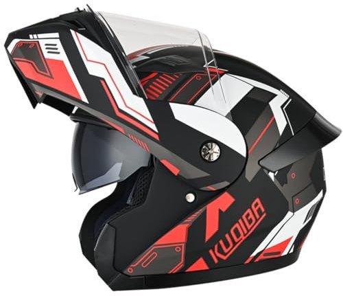 Motorrad Klapphelm Motorradhelm Mit Sonnenblende Vollvisierhelm Integrierter Helm Rollerhelm Für Herren Damen DOT/ECE Zertifiziert Motorrad Schutzhelm Motocross Helm 8,M:57-58CM