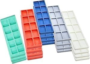 Lot de 24 cales plates en plastique - 28 mm x 100 mm - Entretoises plates de vitrage (1 à 6 mm) pour bricolage, amélioration de la maison, installations de fenêtres et de cadres de porte (couleur