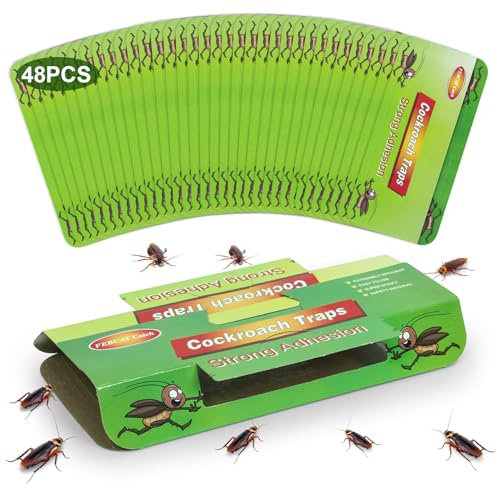 Set di 48 Trappole per Scarafaggi, Prodotto Anti-Scarafaggio Verde, Efficace Contro